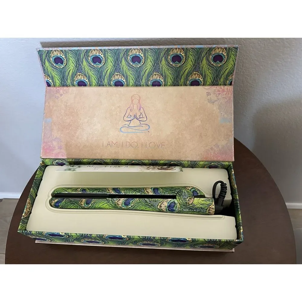Karma Beauty Supreme Ceramic Flat Iron in Peacock New‎ In Box Never Used